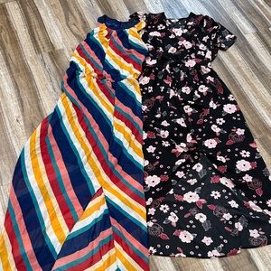 Candies Black Floral and Apt. 9 Multicolor Striped Maxi Dresses